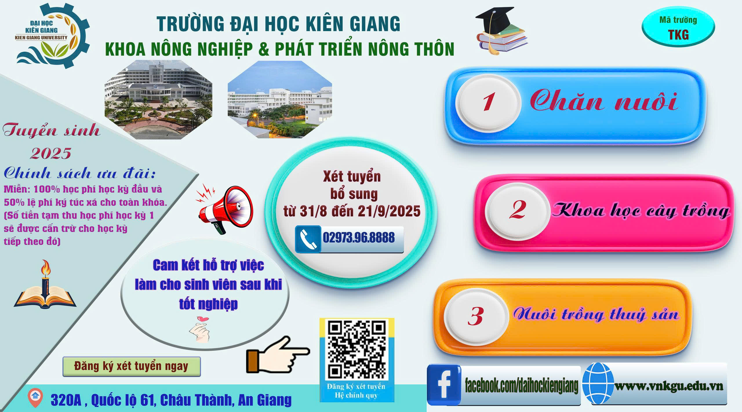 Xét tuyển bổ sung đợt 2 khoa NN&PTNT